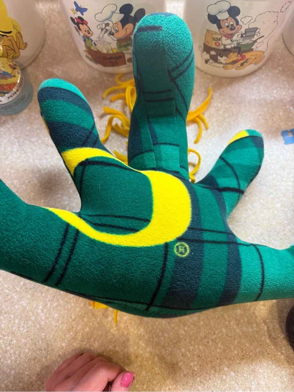 Oregon Ducks Flannel Homemade Green Yellow Stuffed Horse Toy Plush Playmate
